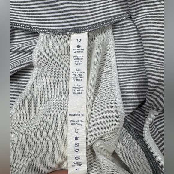Lululemon Define Tonka Stripe Heathered Slate White Full Zip Athletic Jacket 10 - Picture 16 of 16